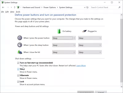Přidat hibernaci do systému Windows 10 : zkontrolujte zobrazení režimu spánku v nabídce napájení a zobrazte režim spánku v režimu napájení