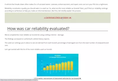 CarVertical Automotive Affiliate Program Review : Affiliate link on a car blog