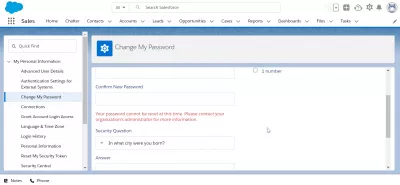 Hoe het gebruikerswachtwoord eenvoudig te wijzigen of opnieuw in te stellen met SalesForce wachtwoordbeleid? : Kan wachtwoord op SalesForce niet wijzigen vanwege wachtwoordbeleid