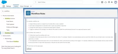 كيفية إنشاء سير عمل في SalesForce؟ : تفاصيل قواعد سير العمل