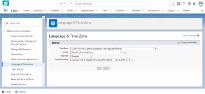 چگونه زبان را در Salesforce Lightning تغییر دهید؟ : SalesForceLightning tnterface نمایش داده شده به زبان انگلیسی