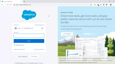 Hogyan jelentkezhetek be a SalesForce-ra? : SalesForce bejelentkezési képernyő