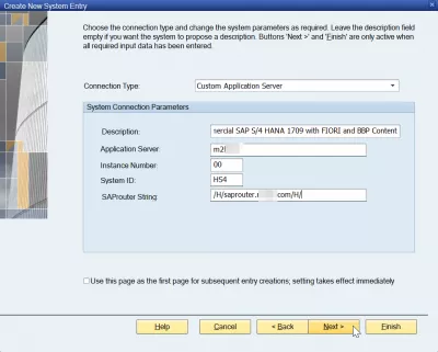 Lägg till server i SAP GUI 740 i tre enkla steg : Ange SAP-systemanslutningsparametrar i SAP GUI 740