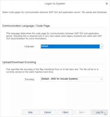 SAP GUI 750-də 3 asan addımda server əlavə edin : Rabitə dili, kod səhifəsi və SAP GUI 750-də yükləmə kodlamasını yükləyin