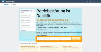 САП Ариба: промена језика интерфејса је једноставна : САП Ариба Дисцовери интерфејс на немачком језику на Фирефоку
