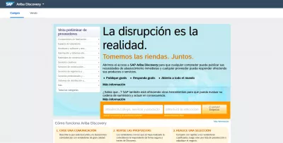 SAP Ariba: zmena jazyka rozhrania je jednoduchá : Rozhranie SAP Ariba Discovery v španielčine
