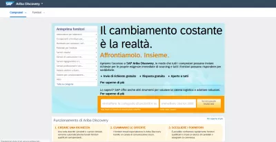 SAP Ariba: interfeys dilini dəyişdirmək asanlaşdırıldı : İtalyan dilində SAP Ariba interfeysi