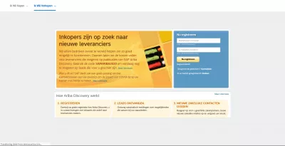 SAP Ariba: simplificarea limbajului interfeței : Interfața SAP Ariba Discovery în olandeză