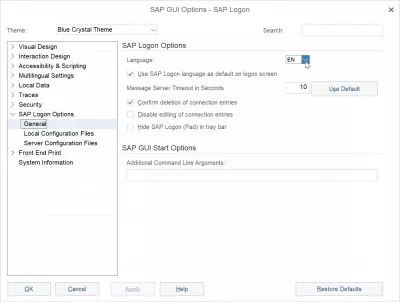 通过2个简单的步骤即可更改SAP NetWeaver登录语言 : SAP登录选项常规菜单