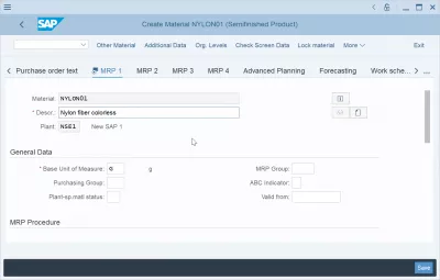 How to create a material in SAP? : Material Master MRP view