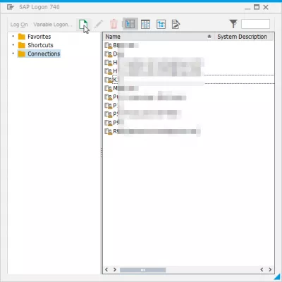 4 સરળ પગલામાં SAP GUI માં નવી સિસ્ટમ એન્ટ્રી કેવી રીતે બનાવવી? : નવું સર્વર જોડાણ બટન