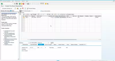 Come creare una richiesta di acquisto in SAP utilizzando ME51N : Creare la scheda di valutazione delle richieste di acquisto