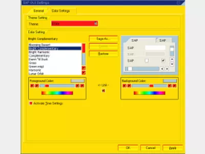 Kā mainīt krāsu SAP GUI : 10. attēls: SAP dizaina iestatījumi