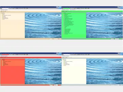Hvordan endre farge i SAP GUI : SAP-systemvinduer med forskjellige farger