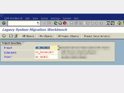 SAP להגדיר מערכת שותפים לעיבוד נכנס של IDoc : איור 2: התפריט הראשי של SAP LSMW