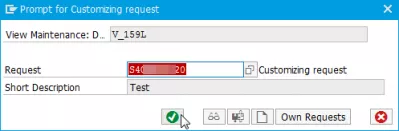 エラーメッセージM7001 Check table T159L entry does not exist : リクエストをカスタマイズするためのプロンプト