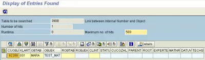Poiščite klasifikacijo materialov v SAP-u : Slika 2: SAP, tabela INOB