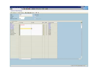 Գտնել SAPի նյութական դասակարգումը : Նկար 5: SAP, CAWNT սեղանի չափորոշիչներ