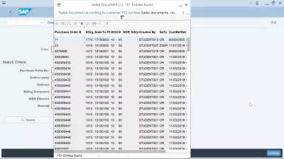 ایس اے پی ایس / 4 ہانا میں سیلز آرڈر کیسے بنانا ہے : سیلز آرڈر کی فہرست میں ایک فروخت کے حکم کو تلاش کر رہا ہے