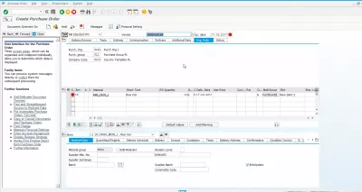 ME21N crea un ordine di acquisto in SAP : Registrazione fornitore creazione ordine d'acquisto nell'ordine d'acquisto tcode ME21N
