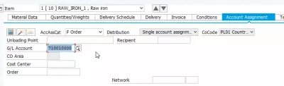 ME21N, SAP'de satınalma siparişi yaratır : SAP satınalma siparişi yaratma kalemi sekmeleri