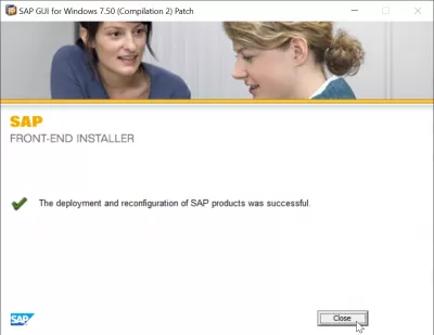 SAP GUI-Installasiestappe [Weergawe 750] : Installasie van SAP GUI installeerder patch voltooi