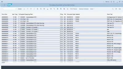 Làm Thế Nào Để Xuất Sang Bảng Tính Excel? : Các trường trong bảng SAP được chọn để sao chép sang Excel