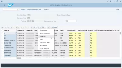 SAP Excel 스프레드 시트로 내보내는 방법? : SAP 테이블에서 대용량 데이터를 다운로드하는 방법은 무엇입니까? Select local file export