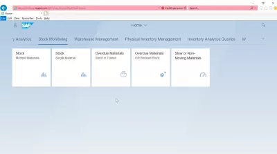 List of SAP S4 HANA FIORI εφαρμογές : Παρακολούθηση αποθεμάτων SAP S4 HANA FIORI εφαρμογές