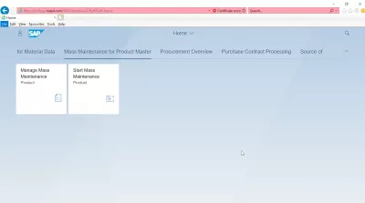 List of SAP S4 HANA FIORI uygulamaları : Product Master SAP S4 HANA FIORI uygulamaları için Toplu Bakım