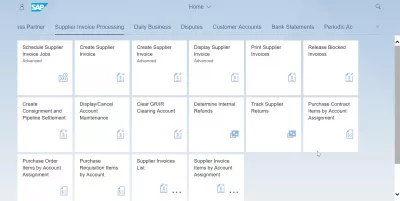 List of SAP S4 HANA FIORI приложения : Обработка на фактури за доставчици SAP S4 HANA FIORI приложения