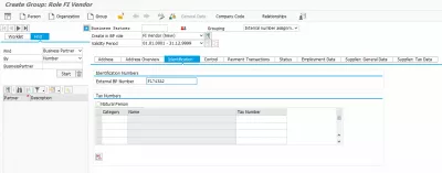 Cách tạo đối tác kinh doanh trong SAP S/4HANA : Chi tiết nhận dạng nhà cung cấp