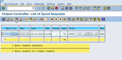 Yadda za a fitar da rahoton SAP zuwa Excel a cikin matakai 3 masu sauki? : Jerin abubuwan sarrafawa na buƙatu na SP01
