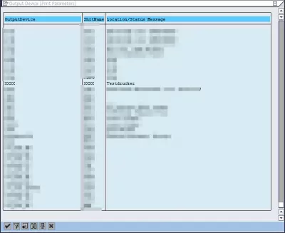 Come esportare report SAP in Excel in 3 semplici passaggi? : Elenco delle stampanti dei parametri di stampa dei dispositivi di output