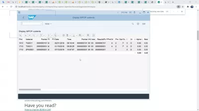 SAP Extract Forecasting Parameters (MPOP Structure) : SAP Material Master forecasting view table MPOP displayed in a query