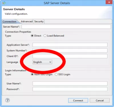 SAP Verander Taal Van Die SAP-Koppelvlak Na Inskrywing : SAP HANA taal
