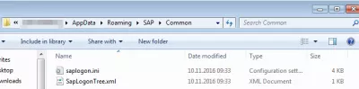 Windows 10 में Saplogon.Ini फ़ाइल कहाँ संग्रहीत है? : एक्सप्लोरर में एसएपी saplogon.ini विन्यास फाइल
