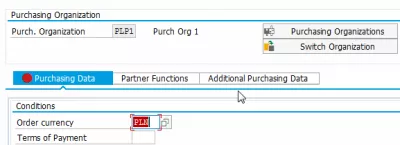 SAP Proveedor de registros de información de compra aún no ha creado por la organización de compras : Entrada de detalles de compra