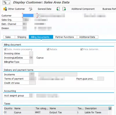 SAP resolve o erro de precificação: condição obrigatória MWST está ausente : Verificar código de imposto MWST de dados da área de vendas do cliente