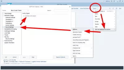 SAP Slukker Lydeffekter : Sådan mues SAP Sound i SAP 750 GUI-indstillinger