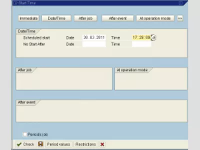 SAP LSMW toplu programlaması : Şekil 7: Yürütme zamanlaması