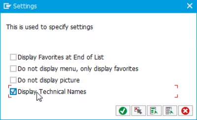 Display technical names in SAP : How to display technical names in SAP