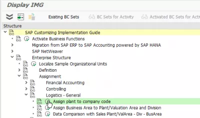 SAP Kako rešiti tabele napak TCURM in T001W nedosledni : SPRO vpis za dodelitev obrata k kodeksu podjetja