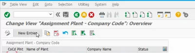 SAP Cómo resolver tablas de error TCURM y T001W inconsistentes : Crea una nueva entrada