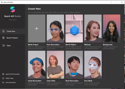Kā izveidot Instagram sejas filtru? : Instagram Spark AR Studio papildinātās realitātes veidnes