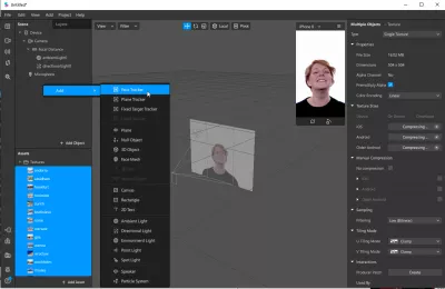 Jak zrobić filtr do filtrowania na Instagram w Spark AR Studio? : Dodawanie trackera twarzy do sceny