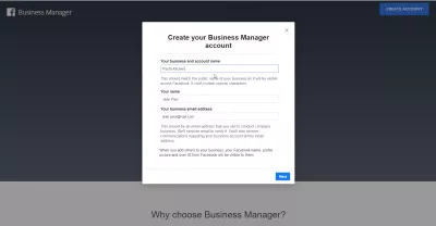 Посібник для керівників бізнес-сторінок Facebook : Створення облікового запису бізнес-менеджера Facebook