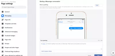 صفحة الفيسبوك: كيفية التغيير لزيادة المبيعات؟ : الفيسبوك messenger bot الإعدادات الأساسية