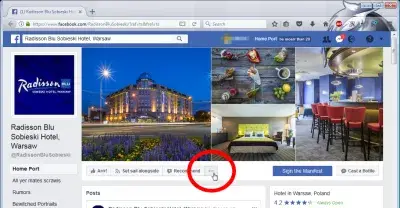 Facebook like as your page : Like as your page button location
