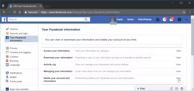 Kuinka poistan Facebook-tilini : Poista tilisi ja tietosi linkki